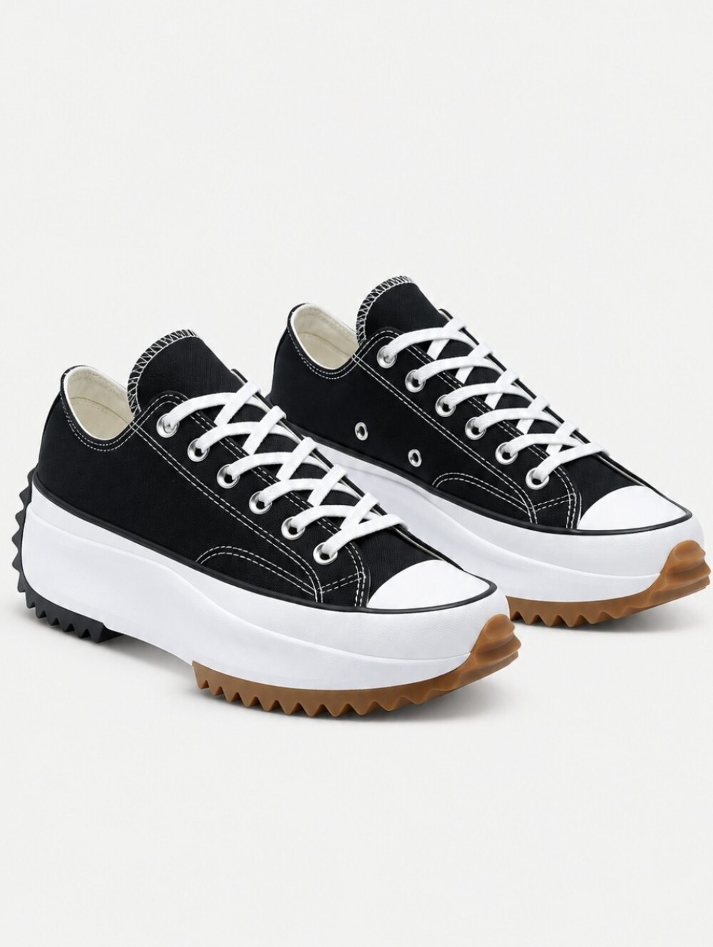 Converse Run Star Hike Ox Low Top Black White Gum Platform Sneakers Womens Sz 10
